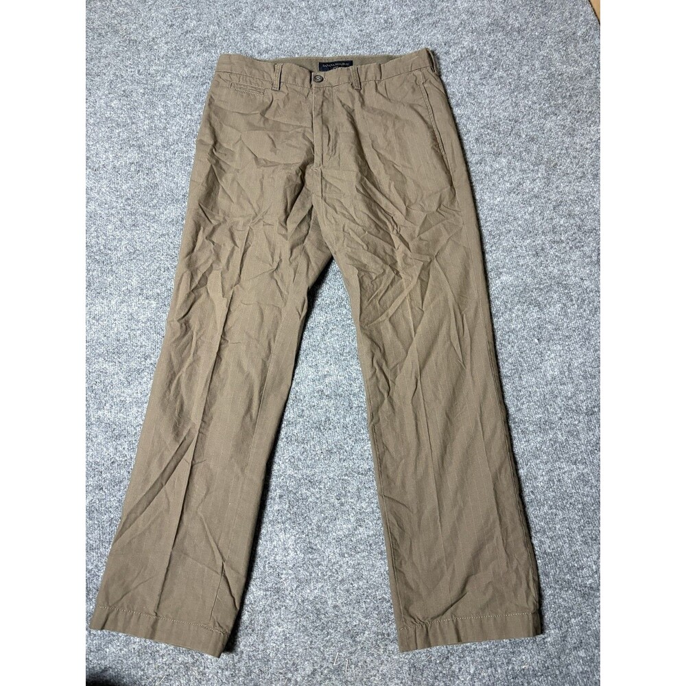 Banana Republic Chino Pants Mens 33x30 Brown Striped Regular Fit Cotton Casual